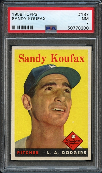 1958 Topps #187 Sandy Koufax PSA 7 NM