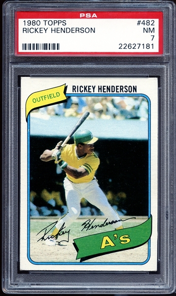 1980 Topps #482 Rickey Henderson PSA 7 NM