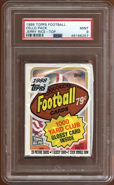 1988 Topps Football Unopened Cello Pack Jerry Rice-Top PSA 9 MINT