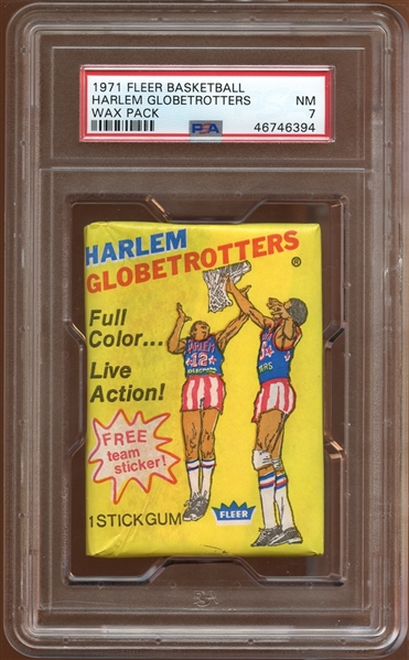 1971 Fleer Basketball Harlem Globetrotters Unopened Wax Pack PSA 7 NM