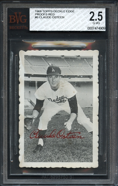 1968 Topps Deckle Edge Proofs Red #6 Claude Osteen BVG 2.5 G-VG