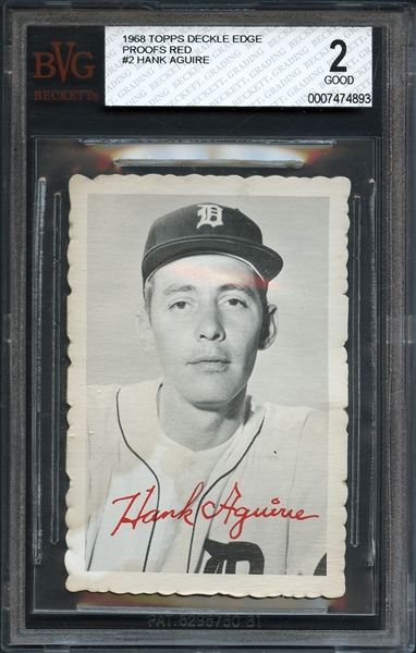 1968 Topps Deckle Edge Proofs Red #2 Hank Aguirre BVG 2 GOOD