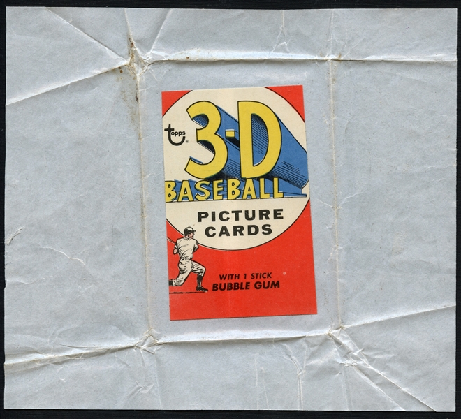 1968 Topps 3D Wrapper Exceptionally Rare - Test Issue