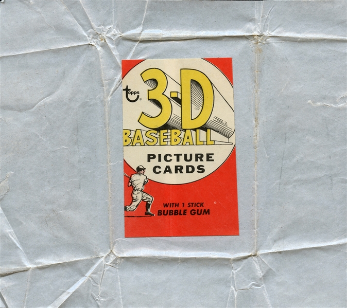 Exceedingly Rare 1968 Topps 3D Wrapper (White Variation) The Only Example Weve Encountered
