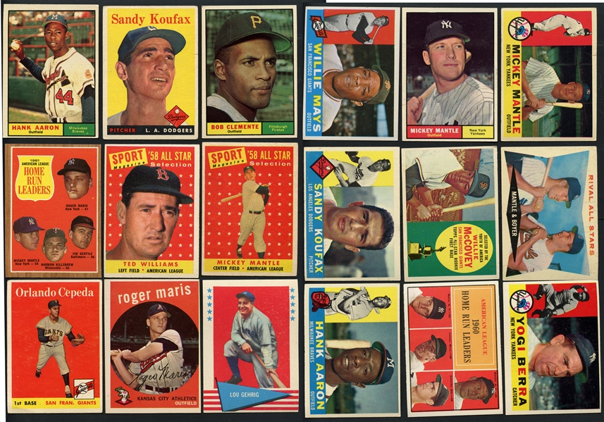 1954-1963 Baseball Shoebox Collection Over 1,000 Cards HOFers and Rookies