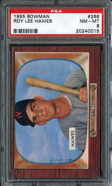 1955 Bowman #268 Roy Lee Hawes PSA 8 NM-MT