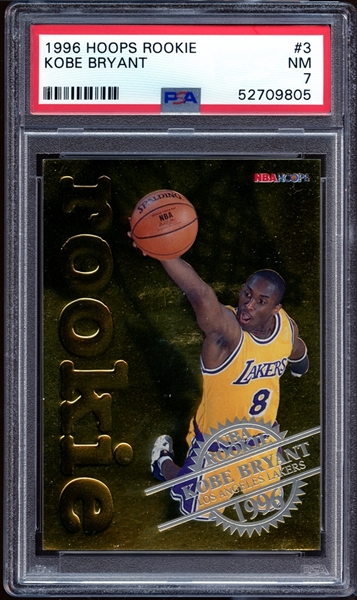 1996 Hoops Rookie #3 Kobe Bryant PSA 7 NM
