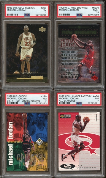 1997-1999 Upper Deck Michael Jordan Insert Lot of 4 PSA Graded 7