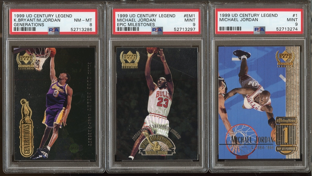 1999 Upper Deck Century Legends Michael Jordan Lot of 3 PSA Graded
