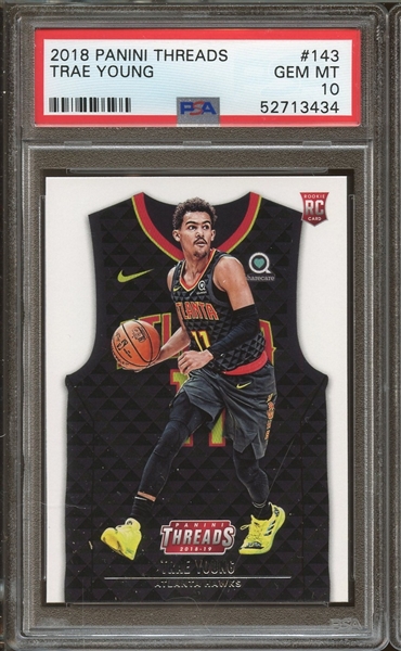 2018 Panini Threads #143 Trae Young Rookie PSA 10 GEM MT