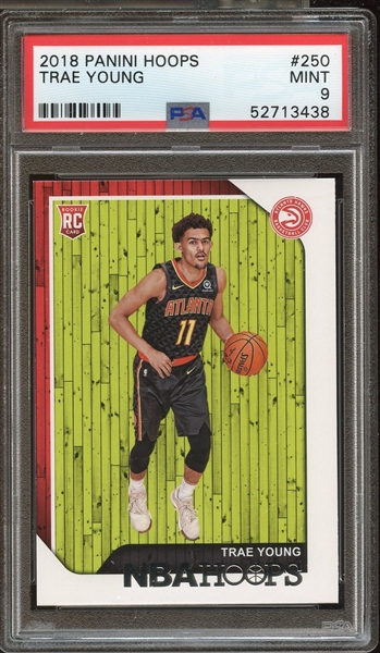 2018 Panini Hoops #250 Trae Young Hoops Rookie PSA 9 MINT