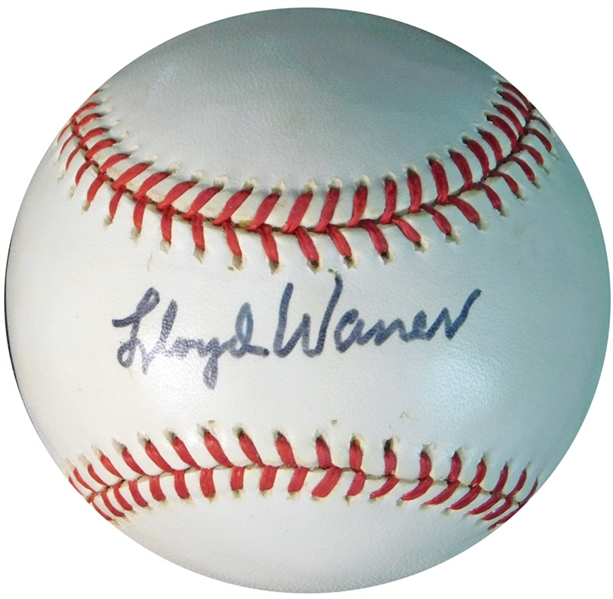 Lloyd Waner Single-Signed Baseball JSA