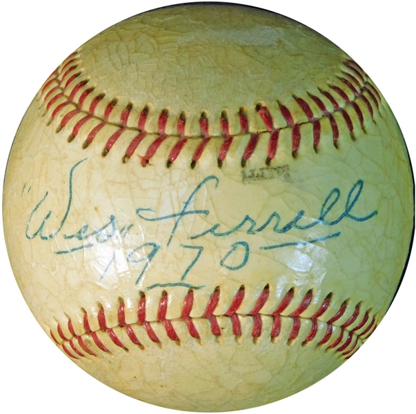 Wes Ferrell Single-Signed Baseball PSA/DNA