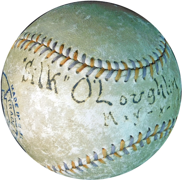 Silk OLoughlin-MLB Umpire from 1902-1918, Died in 1918 Spanish Flu- Single-Signed OAL (Johnson) Ball JSA