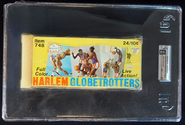 1972 Fleer Harlem Globetrotters Full Unopened Wax Box GAI 7 NM