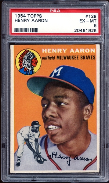 1954 Topps #128 Henry Aaron PSA 6 EX/MT