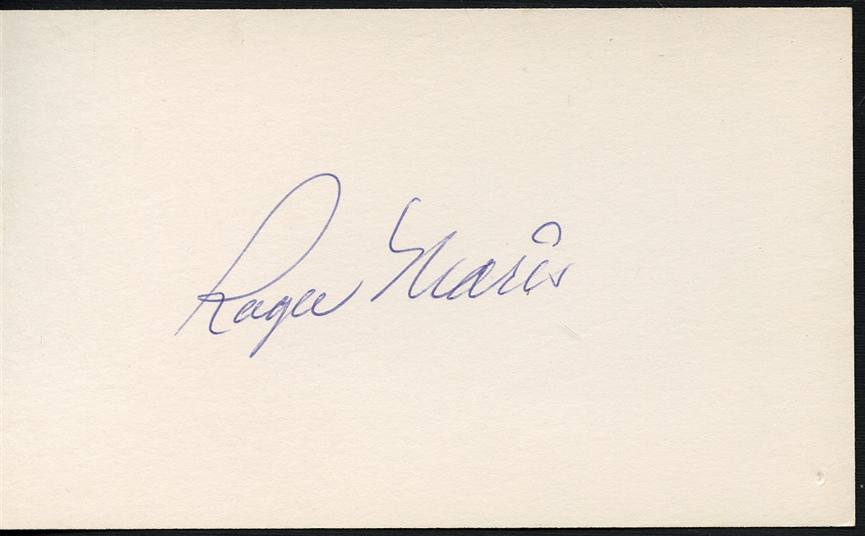 Roger Maris Signed 3x5 Index Card and Original Wire Photo - JSA