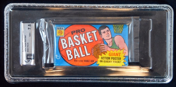 1970 Topps Basketball 2nd Series Unopened Wax Pack GAI 7.5 NM+