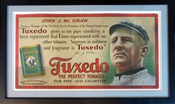 Circa 1910 John McGraw Tuxedo Tobacco Trolley Car Advertising Sign