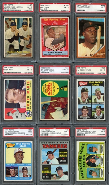 1950s-80s Star and Rookie Lot of (15) PSA Graded Cards