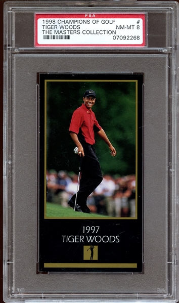 1998 Champions of Golf Masters Collection Tiger Woods PSA 8 NM/MT