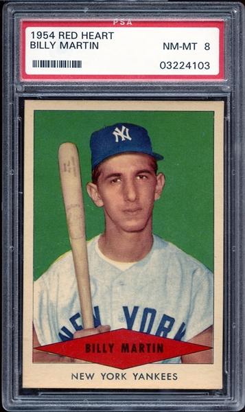 1954 Red Heart Dog Food Billy Martin PSA 8 NM/MT