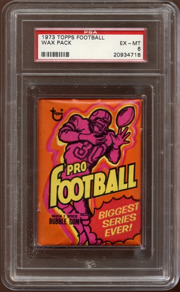 1973 Topps Football Unopened Wax Pack PSA 6 EX/MT