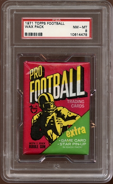 1971 Topps Football Unopened Wax Pack PSA 8 NM/MT