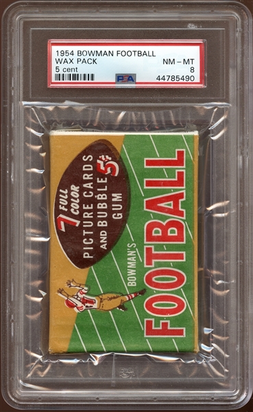 1954 Bowman Football Wax Pack 5 Cent PSA 8 NM-MT