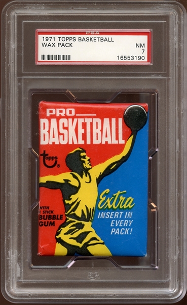 1971 Topps Basketball Unopened Wax Pack PSA 7 NM