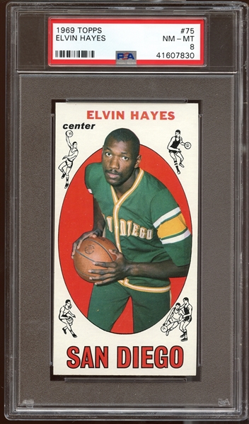 1969 Topps #75 Elvin Hayes PSA 8 NM/MT