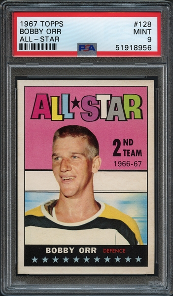 1967 Topps #128 Bobby Orr All-Star PSA 9 MINT