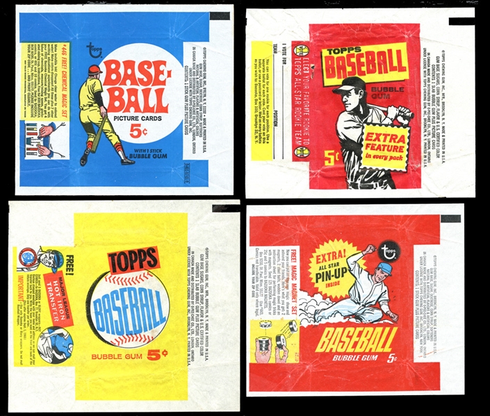 1960-1973 Topps Baseball 5-Cent and 10-Cent Wrapper Collection of (8)