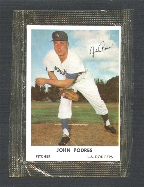 1962 Bell Brand Dodgers Unopened Cello Pack Johnny Podres