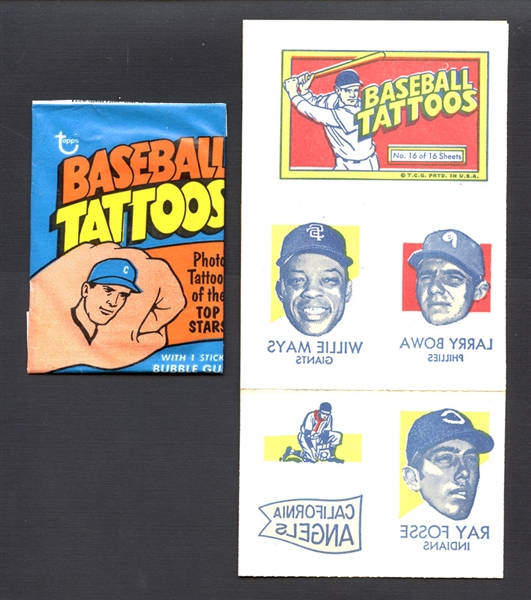 1971 Topps Baseball Tattoos Complete Set with Unopened Pack