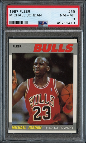 1987 Fleer #59 Michael Jordan PSA 8 NM-MT