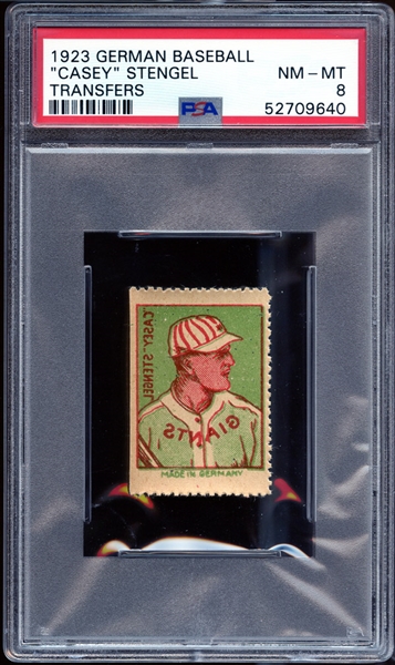 1923 German Baseball "Casey" Stengel Transfers PSA 8 NM-MT