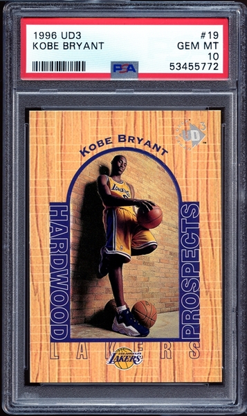1996 UD3 #19 Kobe Bryant PSA 10 GEM MINT