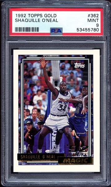 1992 Topps Gold #362 Shaquille ONeal PSA 9 MINT