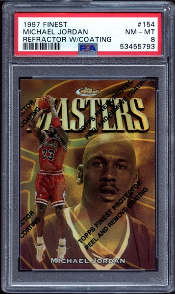 1997 Finest Refractor #154 Michael Jordan with Coating PSA 8 NM/MT
