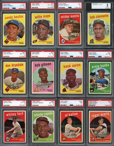 1959 Topps Near-Complete Set (545/572) with PSA/BVG Graded