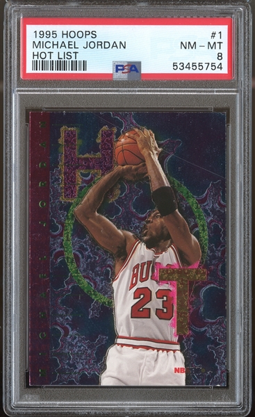 1995 Hoops #1 Michael Jordan Hot List PSA 8 NM-MT