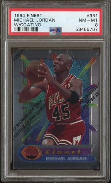 1994 Finest #331 Michael Jordan W/Coating PSA 8 NM-MT
