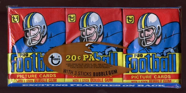 1978 Topps Football Wax Tray (3 Wax Packs) 