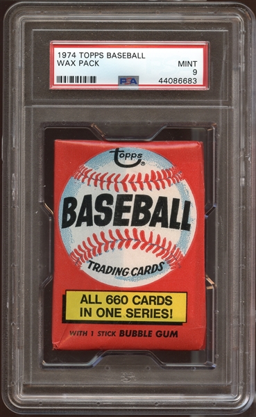 1974 Topps Baseball Unopened Wax Pack PSA 9 MINT
