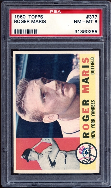 1960 Topps #377 Roger Maris PSA 8 NM/MT