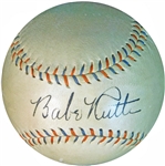 Spectacular Babe Ruth Single Signed Baseball JSA 8 NM/MT- Possibly The Finest Example Weve Ever Offered