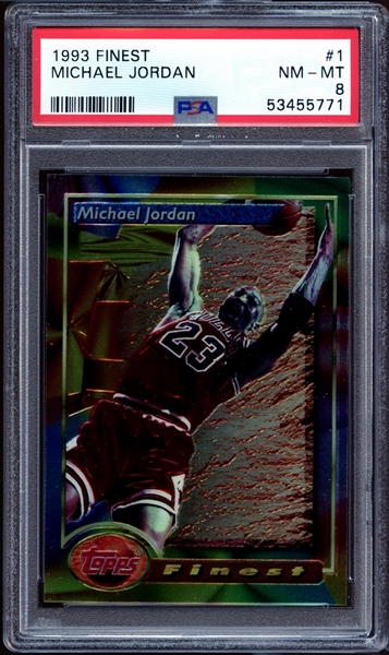 1993 Finest #1 Michael Jordan PSA 8 NM/MT