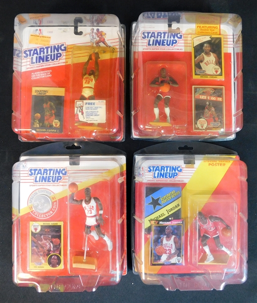 1988-92 Kenner Starting Lilneup Michael Jordan Group of (4) MINT in Original Packaging