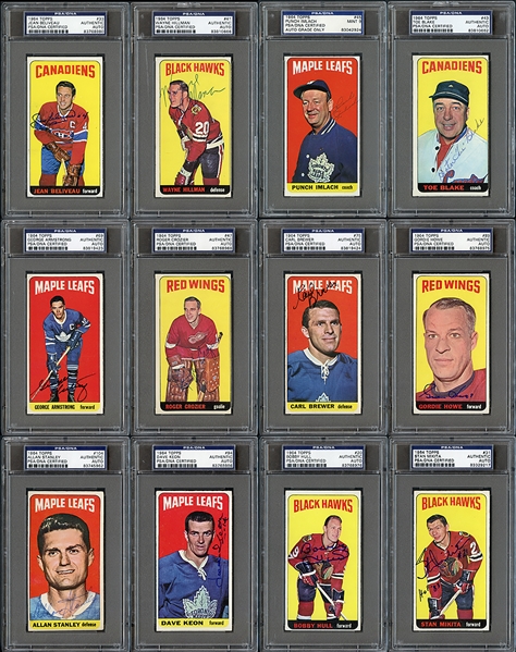 1964 Topps Hockey Near Complete Autographed Set (104/110) All PSA DNA 